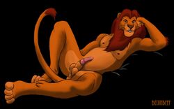  1boy anthro anus balls beijinbeef erection feline fur furry lion looking_at_viewer male male_only mufasa muscles nude penis pose solo spread_legs spreading the_lion_king  rating:explicit score: user:bot