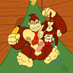 azul color diddy_kong donkey_kong donkey_kong_(series) furry kong male male_only monkeysuit multiple_males nintendo yaoi rating:Explicit score:20 user:bot