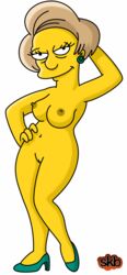 accurate_art_style breasts color edna_krabappel female female_only front_view human nipples nude shouldknowbetter solo standing tagme the_simpsons vulva rating:Explicit score:49 user:bot