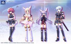  boots eyepatch fergia_randgriz skyfish soukyuu_no_soleil tagme_(character) tsurugi_hagane twintails 