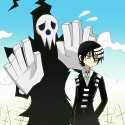  black_hair death_the_kid mask shinigami_sama soul_eater 