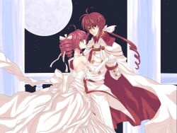  cendrillon_(vocaloid) dress kanjuku_pine kasane_ted kasane_teto moon red_eyes red_hair rule_63 sky twintails utau 