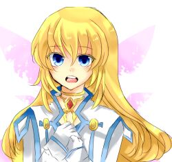  :o blonde_hair blue_eyes colette_brunel collet_brunel gem gloves jewel jewelry long_hair necklace open_mouth solo tales_of_(series) tales_of_symphonia wings 