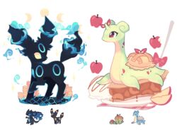  apple appletun bad_id bad_tumblr_id charamells charizard commentary crescent english_commentary flame-tipped_tail food fruit full_body fusion highres horns lapras mega_charizard_x mega_pokemon multiple_fusions no_humans pokemon pokemon_(creature) simple_background single_horn standing umbreon white_background 