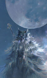  1boy absurdres animal_head armor bad_id bad_twitter_id blaidd_the_half-wolf breastplate cloak closed_mouth elden_ring full_moon fur_cloak furry furry_male highres looking_at_viewer male_focus moon night night_sky norino_(106592473) sky solo star_(sky) starry_sky sword weapon wolf_boy 