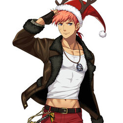  1boy agate_crosner artist_request belt eiyuu_densetsu hand_on_headwear hat long_sleeves looking_at_viewer male_focus official_art red_hair short_hair simple_background solo sora_no_kiseki swept_bangs 