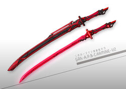  cyberpunk katana no_humans original science_fiction simple_background spark621 sword weapon 