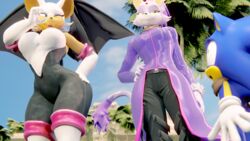  16:9 3d_(artwork) anthro bat blaze_the_cat digital_media_(artwork) domestic_cat eulipotyphlan felid feline felis female group hedgehog hi_res humanoid male mammal mature_female outside palm_tree plant pose praxx3d rouge_the_bat sega smile sonic_the_hedgehog sonic_the_hedgehog_(series) standing surprised_expression taunting tree trio warfare_blaze warfare_machine warfare_rouge widescreen 