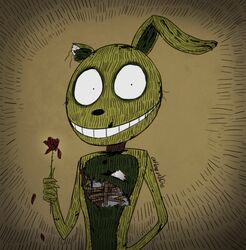  animatronic anthro atlas-white exposed_endoskeleton five_nights_at_freddy&#039;s five_nights_at_freddy&#039;s_3 flower lagomorph leporid machine male mammal plant rabbit robot rose_(flower) scottgames solo springtrap_(fnaf) 