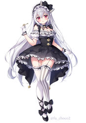  :o asymmetrical_legwear bare_shoulders black_bow black_dress black_footwear black_hairband black_ribbon blush bow breasts cleavage commentary dress female frilled_dress frilled_hairband frilled_legwear frills full_body garter_straps gloves grey_hair hair_between_eyes hairband head_tilt holding holding_key key kyuketsuki-chan_(mitsuba_choco) long_hair medium_breasts mismatched_legwear mitsuba_choco neck_ribbon off-shoulder_shirt off_shoulder original parted_lips puffy_short_sleeves puffy_sleeves red_eyes ribbon shirt shoes short_sleeves solo striped_clothes striped_thighhighs thighhighs twitter_username vertical-striped_clothes vertical-striped_thighhighs very_long_hair white_gloves white_shirt white_thighhighs 