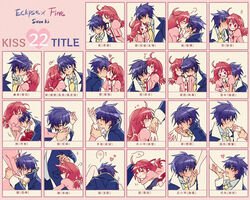  &gt;_&lt; 1boy blue_eyes blue_hair blush closed_eyes commentary_request couple english_text female fine_(futagohime) fushigiboshi_no_futago_hime hair_between_eyes heart hug hug_from_behind hugging_another&#039;s_leg jacket kiss_chart kissing kissing_cheek kissing_foot kissing_forehead kissing_hand kissing_neck kissing_nose leaning_on_person long_hair long_sleeves multiple_drawing_challenge one_eye_closed pink_eyes pink_hair shade_(futagohime) short_hair sidelocks straight suzuki_(2red_moon3) 