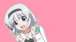  animated animated blue_eyes bow clapping evandragon excited female hairband happy joy konpaku_youmu looking_at_viewer mikakunin_de_shinkoukei open_mouth parody silver_hair smile solo touhou ugoira 