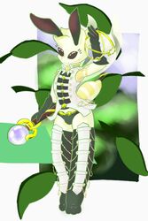  2016 antennae_(anatomy) anthro arthropod arthropod_abdomen bee bulge clothing daniel_goldcoin digital_media_(artwork) femboy hymenopteran insect_wings insects leaf legwear male plant prince_bee solo topwear underwear wings 