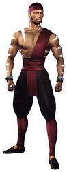  3d black_hair dark_skin headband kai_(mortal_kombat) male monk mortal_kombat official_art sash solo stripes tattoo wristband 