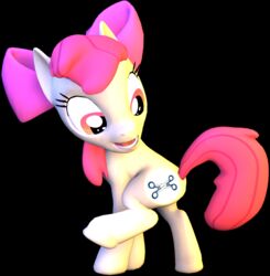  2014 3d_(artwork) accessory amber_eyes apple_bloom_(mlp) black_background bow_(feature) bow_accessory bow_ribbon digital_media_(artwork) earth_pony equid equine female feral friendship_is_magic fur hair hair_accessory hair_ribbon hairbow hasbro hi_res horse mammal my_little_pony mynokiarules open_mouth pony red_hair ribbons simple_background smile solo teeth tongue yellow_body yellow_fur young young_feral 