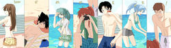  ! 3girls 4boys beach bikini black_hair blue_hair botan_(yu_yu_hakusho) botan_(yuu_yuu_hakusho) brown_hair camera can closed_eyes female green_hair hiei highres kappougi kurama kuwabara_kazuma kuwabara_shizuru long_hair long_image lying male miniskirt multiple_boys multiple_girls open_mouth orange_hair ponytail red_hair sand shirt short_hair shorts side_ponytail skirt swimsuit urameshi_yusuke water white_shirt wide_image yu_yu_hakusho yukina_(yu_yu_hakusho) yuu_yuu_hakusho 