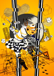  bad_id bad_pixiv_id blonde_hair female from_behind kagamine_rin kneehighs leaning_back looking_back open_mouth otofuke photoshop_(medium) short_hair skirt socks solo striped tiger_rampage_(vocaloid) vocaloid yellow_eyes 