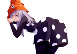  ass bent_over eruka_frog female frog hat highres polka_dot polka_dots silver_hair solo soul_eater witch_hat 