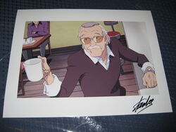  absurdres autograph awesome cap facial_hair heroman highres meme moustache photo photograph screencap signature stan_lee sunglasses 