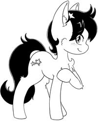  black_and_white cutie_mark digital_drawing_(artwork) digital_media_(artwork) earth_pony equid equine female feral friendship_is_magic fur hair hasbro hi_res horse looking_at_viewer mammal monochrome my_little_pony pony shinkaku simple_background solo star_dancer_(character) white_background 