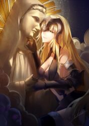  black_gloves breasts clothing_cutout fate/grand_order fate_(series) female gloves headpiece jeanne_d&#039;arc_alter_(avenger)_(fate) jeanne_d&#039;arc_alter_(fate) large_breasts long_hair navel_cutout yellow_eyes yukleeeee 