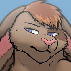  1:1 colored feral hare headshot_portrait hi_res icon lagomorph leporid mammal portrait rabbit solo thathornycat 