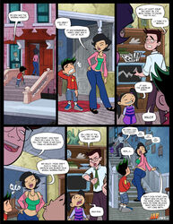  2girls american_dragon:_jake_long clothing comic disney disney_channel english_text female glasses haley_long incest jab jake_long jonathan_long male susan_long 