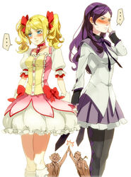  ... 2boys 2girls akemi_homura akemi_homura_(cosplay) akemi_homura_(magical_girl) alternate_hairstyle blonde_hair blue_eyes blush bow bubble_skirt commentary_request cosplay darklaw_(professor_layton_vs_phoenix_wright) espella_cantabella gem gloves green_eyes hairband hairbow jewelry kaname_madoka kaname_madoka_(cosplay) kaname_madoka_(magical_girl) long_hair magarikado magical_girl mahou_shoujo_madoka_magica mahou_shoujo_madoka_magica_(anime) multiple_boys multiple_girls necklace newton_belduke pantyhose professor_layton_vs._phoenix_wright:_ace_attorney purple_hair ribbon short_hair short_twintails skirt storyteller_(professor_layton_vs_phoenix_wright) twintails 