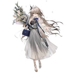  bag bare_shoulders belt black_belt black_dress blonde_hair blue_bag blue_bow blue_bowtie blue_nails bouquet bow bowtie bracelet breasts closed_mouth dress female flower full_body girls&#039;_frontline gun hair_flower hair_ornament high_heels holding holding_bag holding_bouquet jewelry long_hair looking_at_viewer medium_breasts mole mole_under_eye nail_polish necklace official_art over_shoulder red_eyes solo sp9_(girls&#039;_frontline) sp9_(slumbering_starry_dream)_(girls&#039;_frontline) standing stribog_sp9 submachine_gun toenails toes transparent_background weapon weapon_over_shoulder white_dress yellow_footwear youamo 