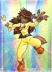  anthony_sarkasuo anthro belt black_nose bowman&#039;s_wolf brown_body brown_fur brown_hair canid canine canis chest_tuft clothed clothing female florence_ambrose freefall_(webcomic) fur hair mammal open_mouth red_wolf solo tools tuft wolf wrench yellow_eyes 