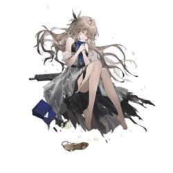  bag bare_legs bare_shoulders barefoot belt black_belt black_dress blonde_hair blue_bow blue_bowtie bow bowtie breasts closed_eyes closed_mouth cosmetics dress feet female flower full_body girls&#039;_frontline gun hair_flower hair_ornament hand_on_hand lipstick_tube long_hair medium_breasts mole mole_under_eye official_art petals rose shoes sitting solo sp9_(girls&#039;_frontline) sp9_(slumbering_starry_dream)_(girls&#039;_frontline) stribog_sp9 submachine_gun toenails toes torn_clothes torn_dress transparent_background unworn_bag unworn_shoes weapon white_dress white_flower white_rose youamo 