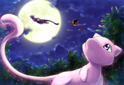  blastoise blue_eyes charizard cloud cloudy_sky commentary_request flame-tipped_tail flying full_moon furry gyarados kuroa_(kuroan) mew_(pokemon) mewtwo moon night night_sky ninetales outdoors pikachu pokemon pokemon:_the_first_movie_-_mewtwo_strikes_back pokemon_(anime) pokemon_(classic_anime) pokemon_(creature) sky 