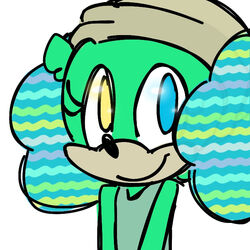  1:1 2019 ambiguous_gender anthro bare_shoulders beanie blonde_highlights blue_eyes blue_highlights canid canine canis clothing countershade_face countershading domestic_dog dye dyed_fur easter fur goldenbuckles green_body green_fur green_highlights hair_dye hat headgear headwear heterochromia highlights_(coloring) holidays looking_at_viewer mammal mint_(goldenbuckles) pink_highlights poodle purple_highlights sega shirt simple_background smile solo sonic_forces sonic_the_hedgehog_(series) tan_beanie tan_body tan_countershading tan_hat tan_headwear tank_top topwear white_background yellow_eyes 