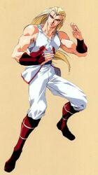  1boy 90s andy_bogard blonde_hair fatal_fury garou_densetsu king_of_fighters long_hair martial_arts neo-geo oobari_masami snk 