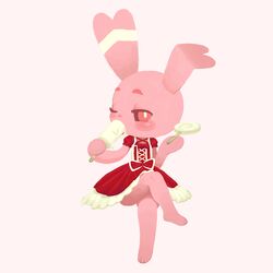  1:1 absurd_res candy clothing dessert dress female food hi_res holding_candy holding_food holding_lollipop holding_object ice_cream lagomorph leporid lollipop mammal pettankon rabbit solo 