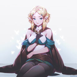  banned_artist bare_shoulders between_breasts blonde_hair blue_eyes braid breasts cape female french_braid hand_between_breasts highres medium_breasts paid_reward patreon_reward paul_kwon pointy_ears princess_zelda short_hair skindentation solo the_legend_of_zelda the_legend_of_zelda:_breath_of_the_wild the_legend_of_zelda:_breath_of_the_wild_2 thighs upskirt watermark web_address 