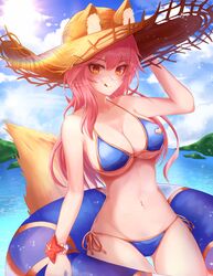  animal_ears bikini fate/grand_order nani_(goodrich) swimsuits tamamo_no_mae 