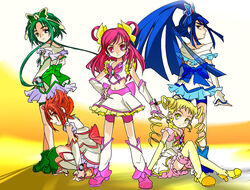  5girls akimoto_komachi cure_aqua cure_dream cure_lemonade cure_mint cure_rouge kasugano_urara kasugano_urara_(yes!_precure_5) minazuki_karen multiple_girls natsuki_rin precure pretty_cure yes!_precure_5 yes!_pretty_cure_5 yumehara_nozomi 