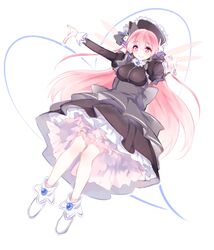  bad_id bad_link bad_twitter_id black_dress blush bow dress female frilled_dress frills grey_bow hair_ornament long_hair long_sleeves mery_(yangmalgage) misha_(pita_ten) pink_eyes pink_hair pita_ten rabbit_hair_ornament smile solo very_long_hair 