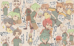  6+boys afuro_terumi aqua_eyes asurei_rune battle_eleven best_eleven bittowei_ozurokku blonde_hair blush brown_eyes brown_hair closed_eyes commentary_request dual_persona fei_rune female fubuki_shirou glasses goggles goggles_on_head green_hair grin hair_ornament hair_over_one_eye hakuryuu_(inazuma_eleven) heart inazuma_eleven inazuma_eleven_(series) inazuma_eleven_choujigen_dream_match inazuma_eleven_go inazuma_eleven_go_chrono_stone inazuma_eleven_go_galaxy kazemaru_ichirouta kiyama_hiroto long_hair matatagi_hayato matsukaze_tenma moyuchocolats multicolored_hair multiple_boys nanobana_kinako no_pupils open_mouth ponytail red_hair saryuu_evan short_hair shuu_(inazuma_eleven) smile soccer_uniform sportswear time_paradox two-tone_hair white_hair 