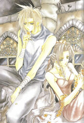  aerith_gainsborough akizuki_ryou cloud_strife final_fantasy final_fantasy_vii yubinbasya 