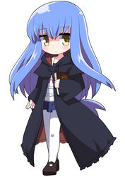  :o black_capelet black_robe blue_hair blue_skirt blush book brown_eyes brown_footwear capelet chibi commentary_request female frilled_shirt frills full_body hair_between_eyes hood hood_down hooded_capelet long_hair long_sleeves looking_at_viewer original osaragi_mitama pantyhose parted_lips pleated_skirt robe shirt shoes simple_background skirt sleeves_past_wrists solo standing very_long_hair white_background white_pantyhose white_shirt wide_sleeves 