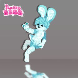  1:1 anthro blue_body blue_fur fur humanoid lagomorph leporid male mammal nude pleskoslez plesky_(pleskoslez) rabbit simple_background smile solo tail white_body white_fur 