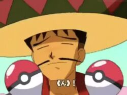  1boy animated animated brock dance dancing hat lowres male male_focus mexican monster_ball moustache official_art poke_ball pokemon pokemon_(anime) solo sombrero takeshi_(pokemon) 