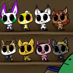  1:1 ambiguous_gender canid canine canis container deer equid equine female fox funko funko_pop! group horse jar lizard lostwisdom male mammal nicolette_(lubentina_infernis) reptile scalie shelf wolf 