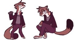  aki_(guncht) animated anthro barefoot brown_body brown_fur clothed clothing feet fully_clothed fur guncht long-tailed_weasel male mammal mustelid musteline short_playtime sitting solo standing stoat true_musteline weasel 