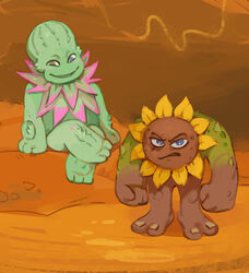  ambiguous_gender bald barrb_(my_singing_monsters) big_blue_bubble blue_eyes brown_body cactus_creature cactus_humanoid dawn_of_fire detailed_background duo elemental_creature elemental_humanoid flora_fauna flowah_(my_singing_monsters) flower flower_creature flower_humanoid green_body hi_res humanoid lilaccbush my_singing_monsters not_furry plant plant_humanoid sitting smile standing sunflower 