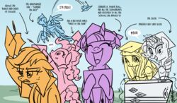  2015 applejack_(mlp) blue_body blue_feathers blue_fur dialogue earth_pony english_text equid equine feathered_wings feathers female feral fluttershy_(mlp) friendship_is_magic fur graduation group hasbro horn horse mammal my_little_pony mythological_creature mythological_equine mythology pegasus pinkie_pie_(mlp) pony rainbow_dash_(mlp) rarity_(mlp) selfie sketchyjackie text twilight_sparkle_(mlp) unicorn wings yellow_body yellow_feathers 