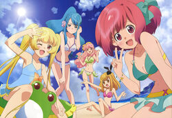  aida_orine akb0048 beach bikini breasts cleavage ice_cream ichijou_yuuka megami motomiya_nagisa shinonome_sonata sono_chieri swimsuit 