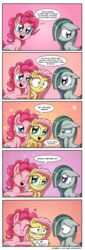  absurd_res daniel-sg dialogue earth_pony english_text equid equine female fluttershy_(mlp) friendship_is_magic group hasbro heart_symbol hi_res holding_object holding_sign horse mammal marble_pie_(mlp) my_little_pony pinkie_pie_(mlp) pony scared sign text 